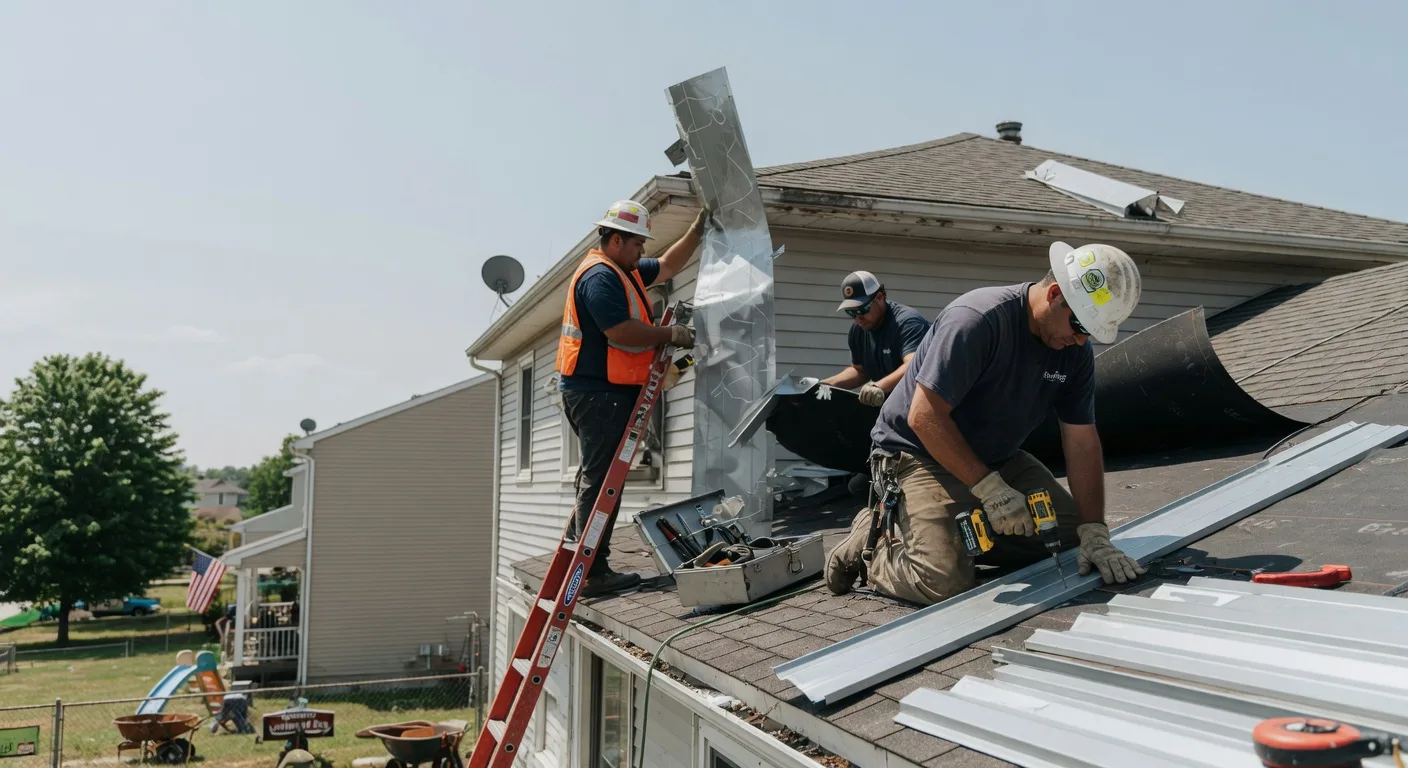 Storm Damage Metal Roof Repair in Treichlers, PA